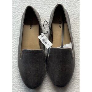 Torrid Loafers Womens 10 Gray Velvet Flats Minimalist Preppy Classic Business